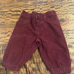 Maroon Carters corduroy jogger pants size 3m